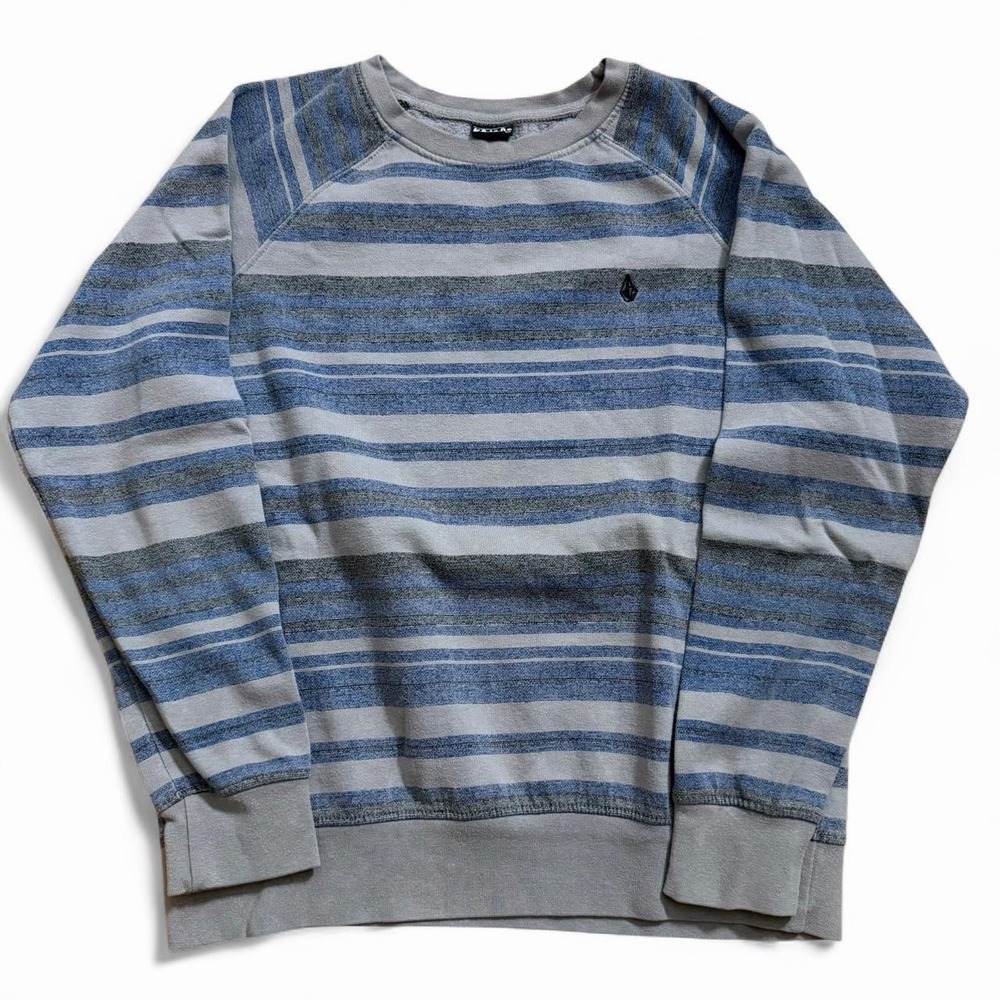 Volcom Striped Crewneck Sweater Men's Size Medium Surf Skate Y2K 2000s